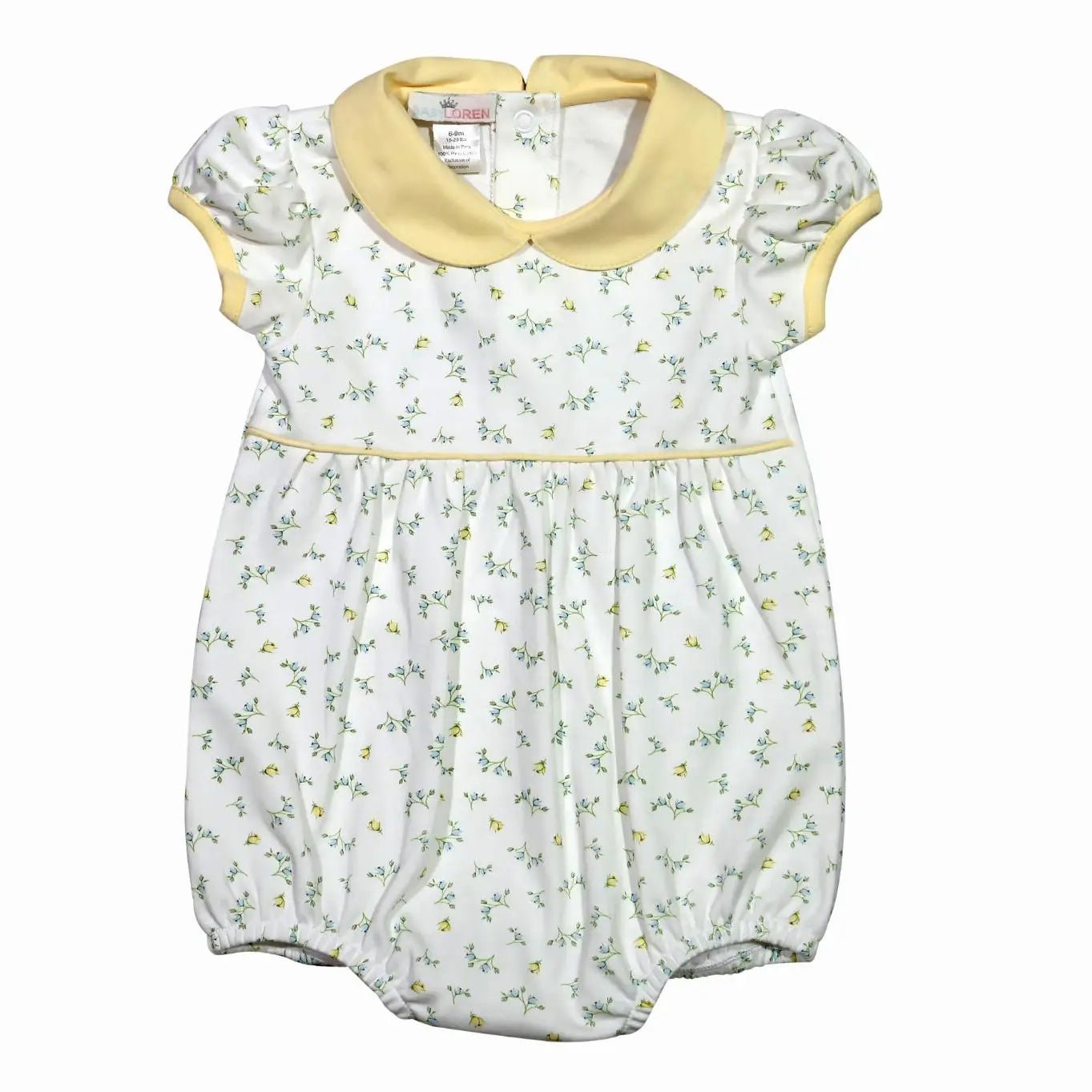 Baby Girl Hazel Floral Pima Cotton Bubble - Pima Cotton Bubble for Baby Girl