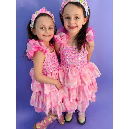 Girls Ombre Pink Sparkle Tulle Dress