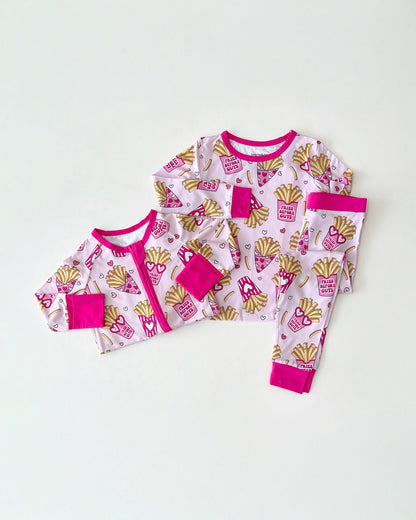 Girls Bamboo Two Piece Pajama Set | Fries Before Guys