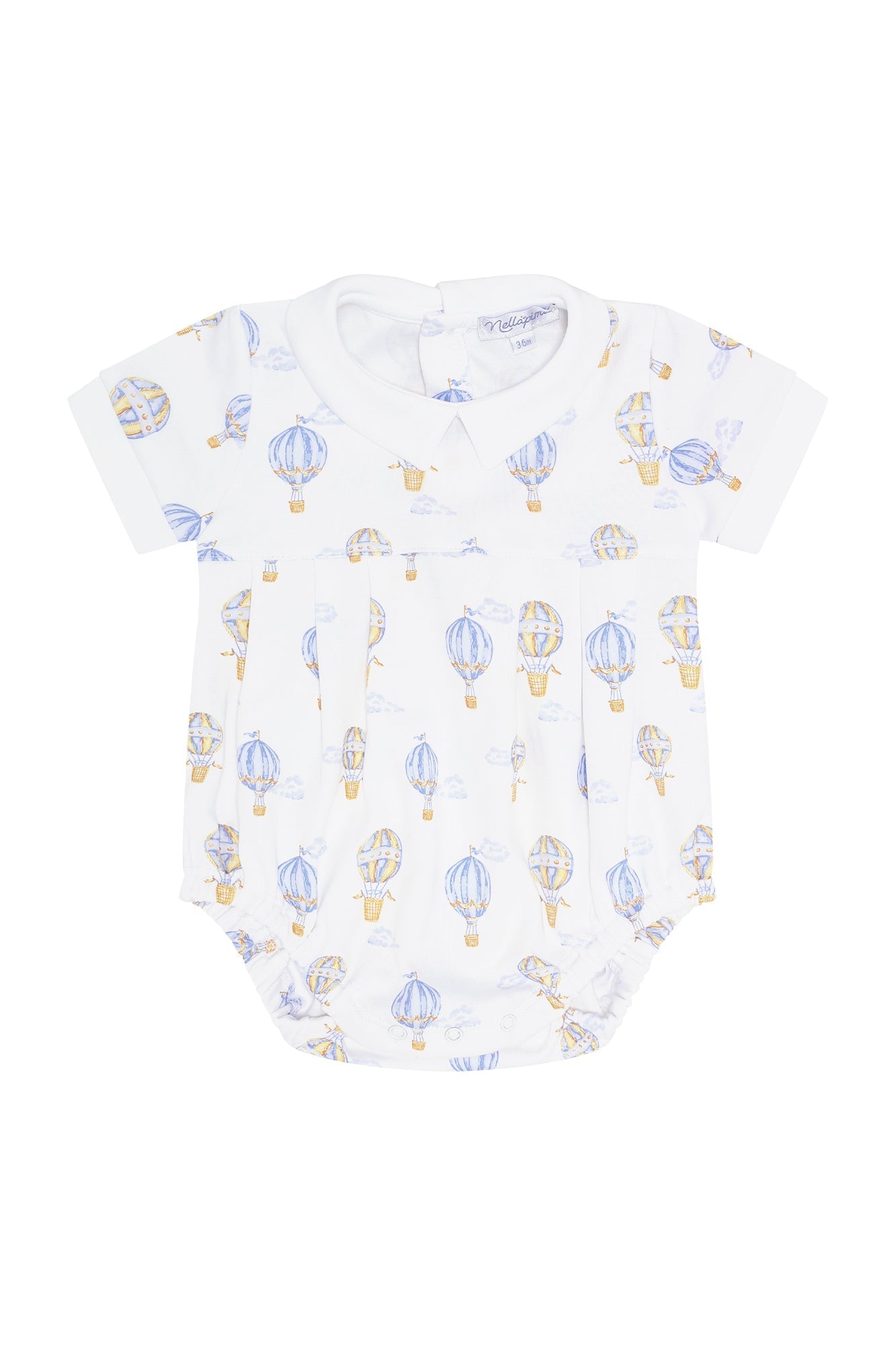 Baby Boys Blue Balloons Print Pima Cotton Bubble