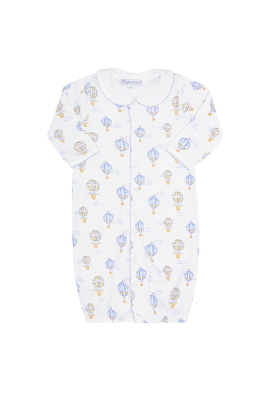 Blue Balloons Print Pima Cotton Baby Converter Gown