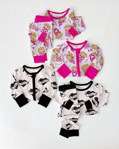 Girls Bamboo Two Piece Pajama Set | Fries Before Guys