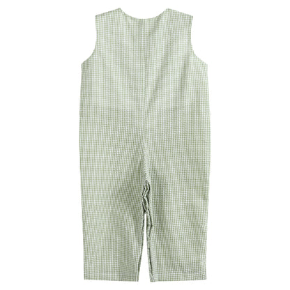 Baby Boy Green Gingham Pumpkin Overalls