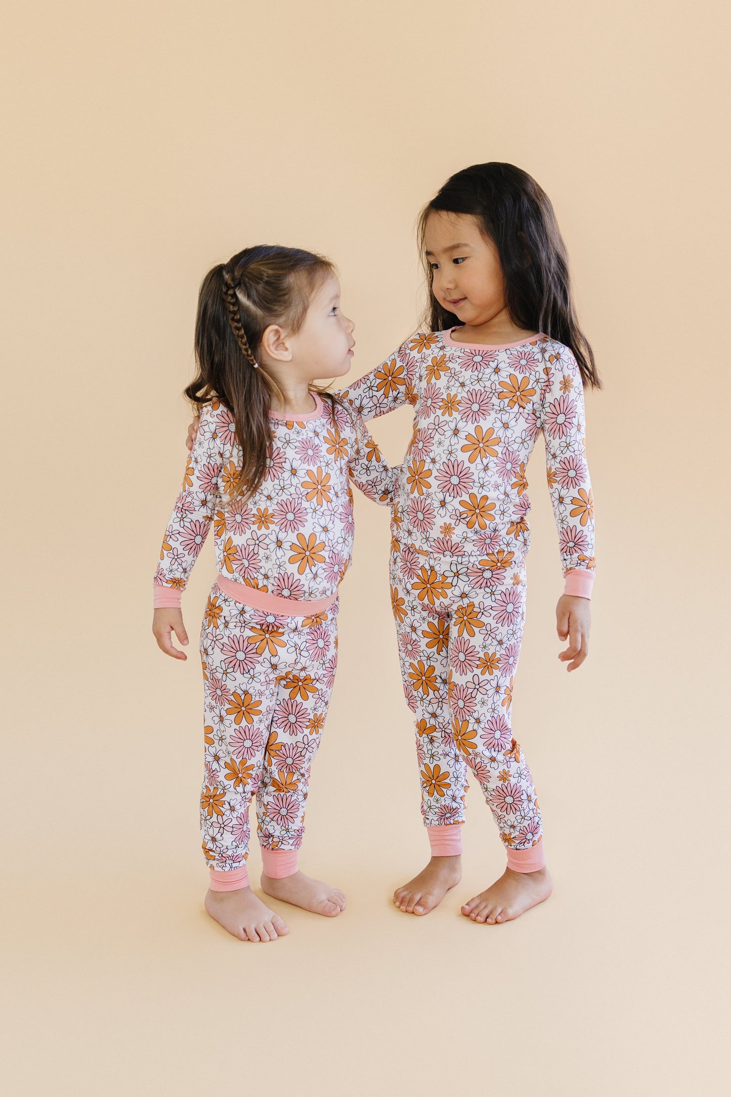 Girls Bamboo Two Piece Pajama Set | Retro Garden