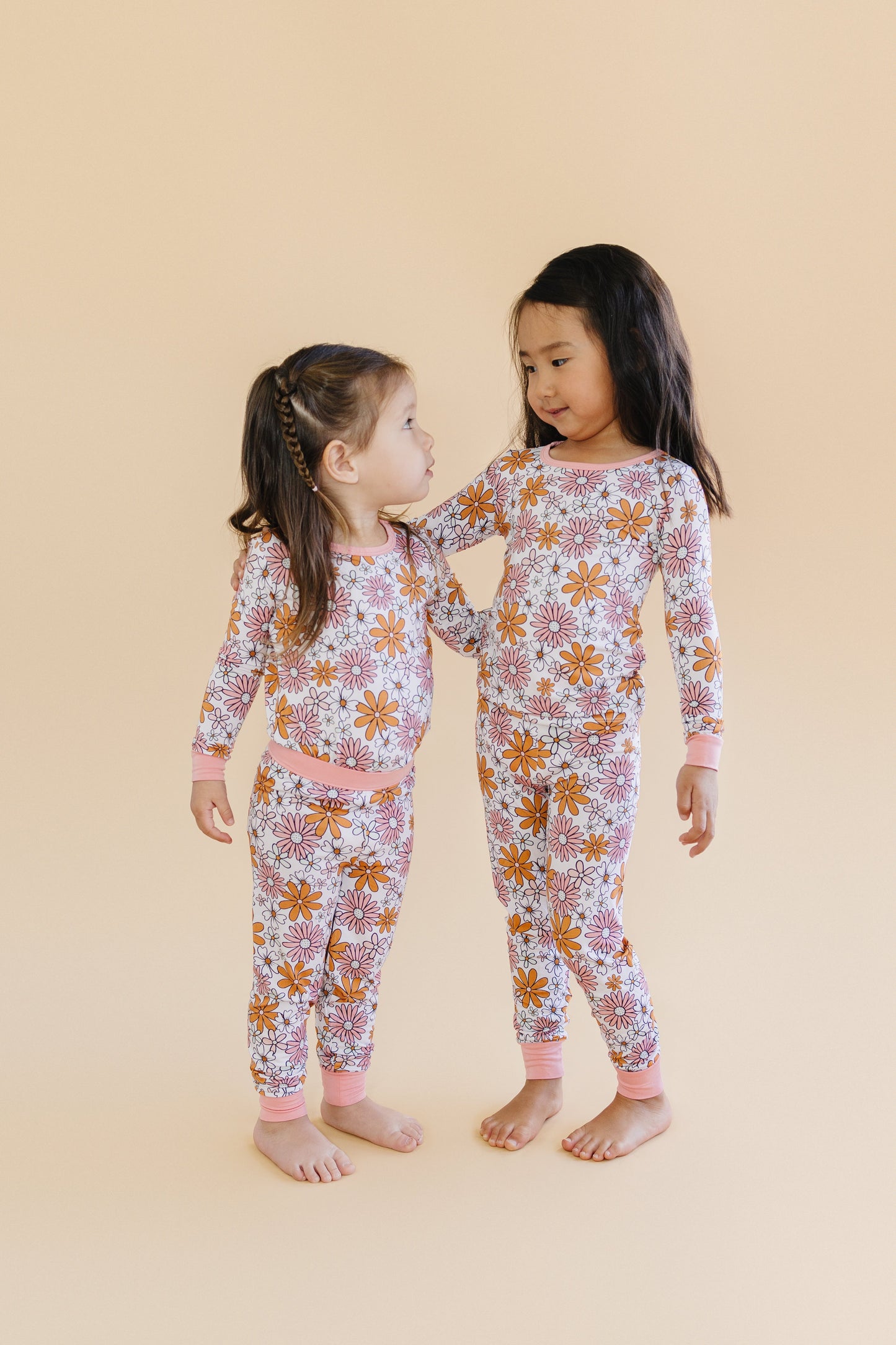 Girls Bamboo Two Piece Pajama Set | Retro Garden