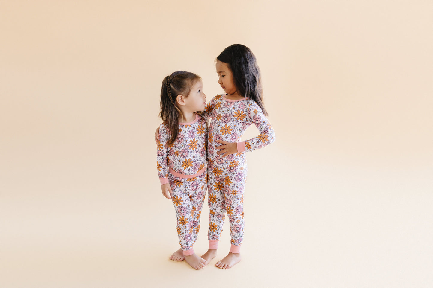 Girls Bamboo Two Piece Pajama Set | Retro Garden