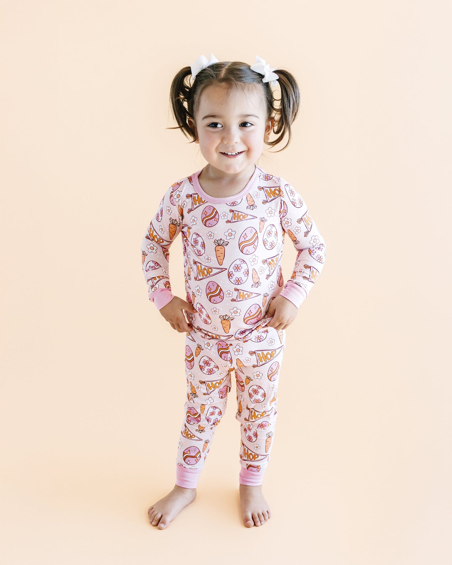 Girls Easter Hop Bamboo Two Piece Pajama Set