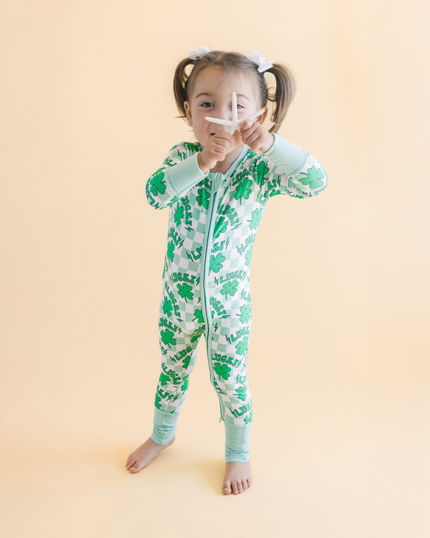 Baby Bamboo Zip Pajama Romper | Lucky Shamrock