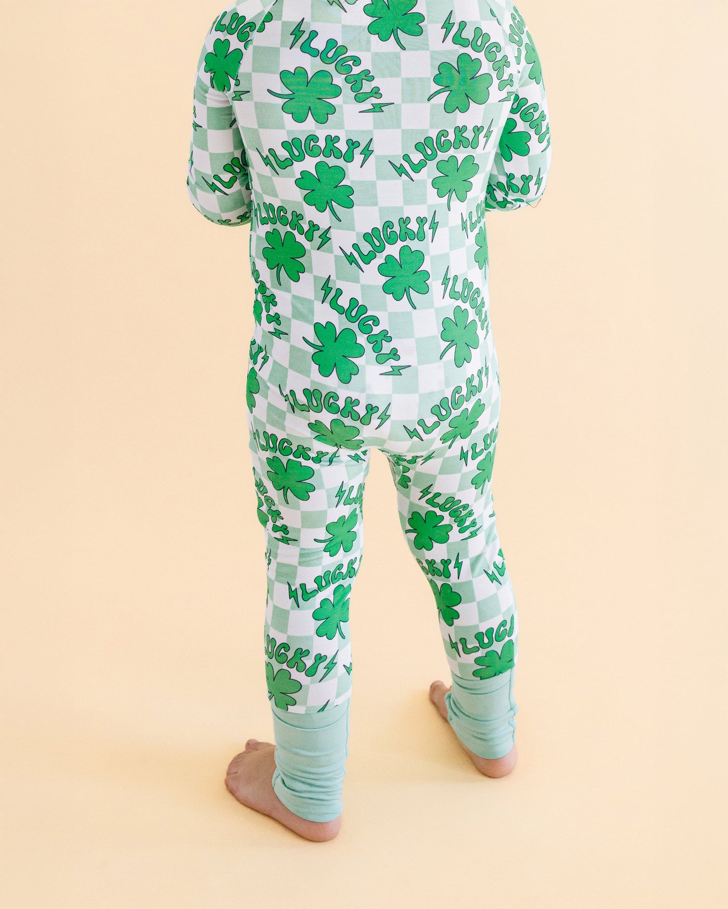 Baby Bamboo Zip Pajama Romper | Lucky Shamrock