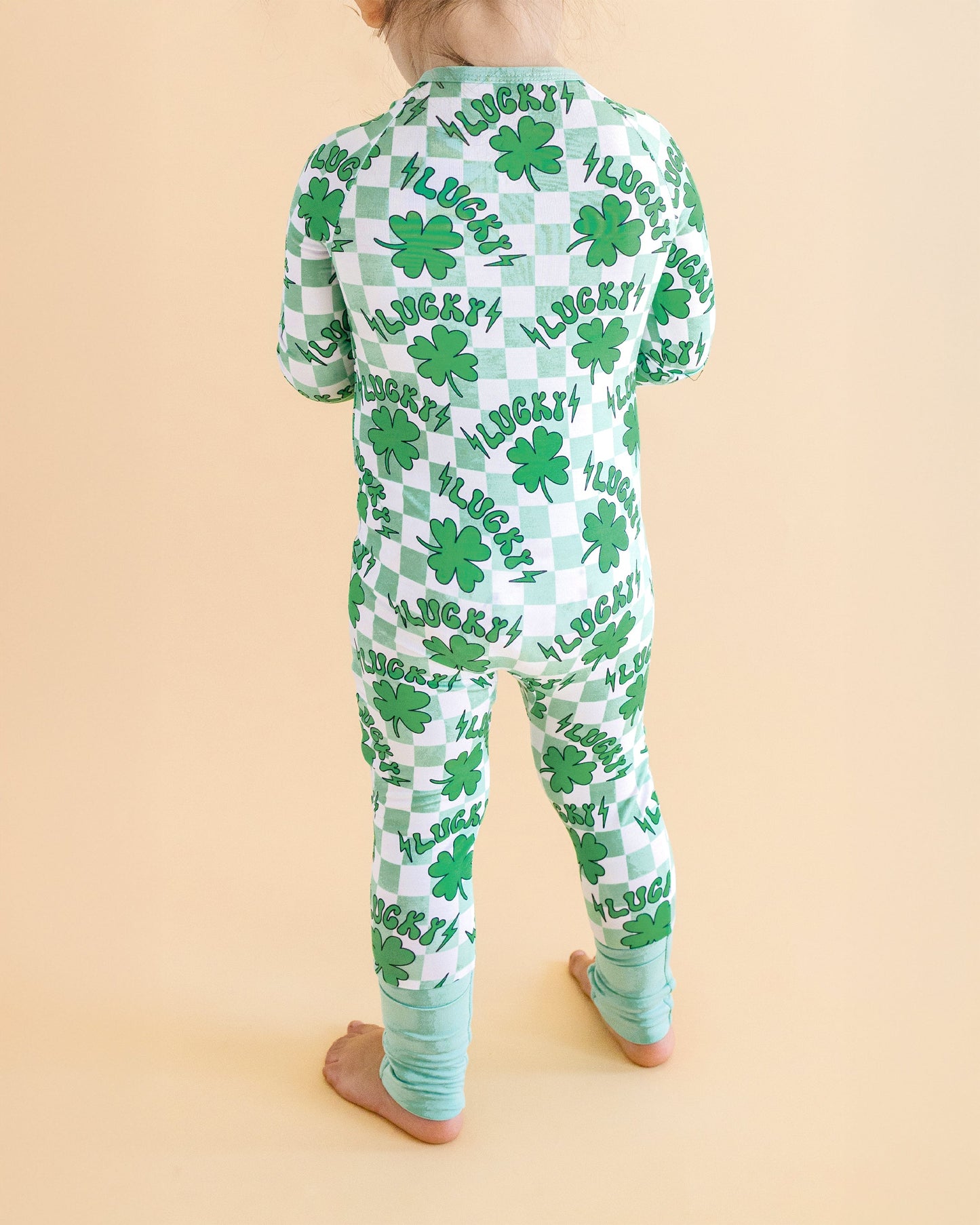 Baby Bamboo Zip Pajama Romper | Lucky Shamrock