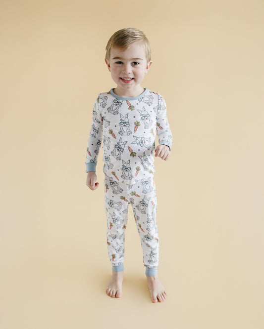 Boys Rad Bunny Bamboo Two Piece Pajama Set