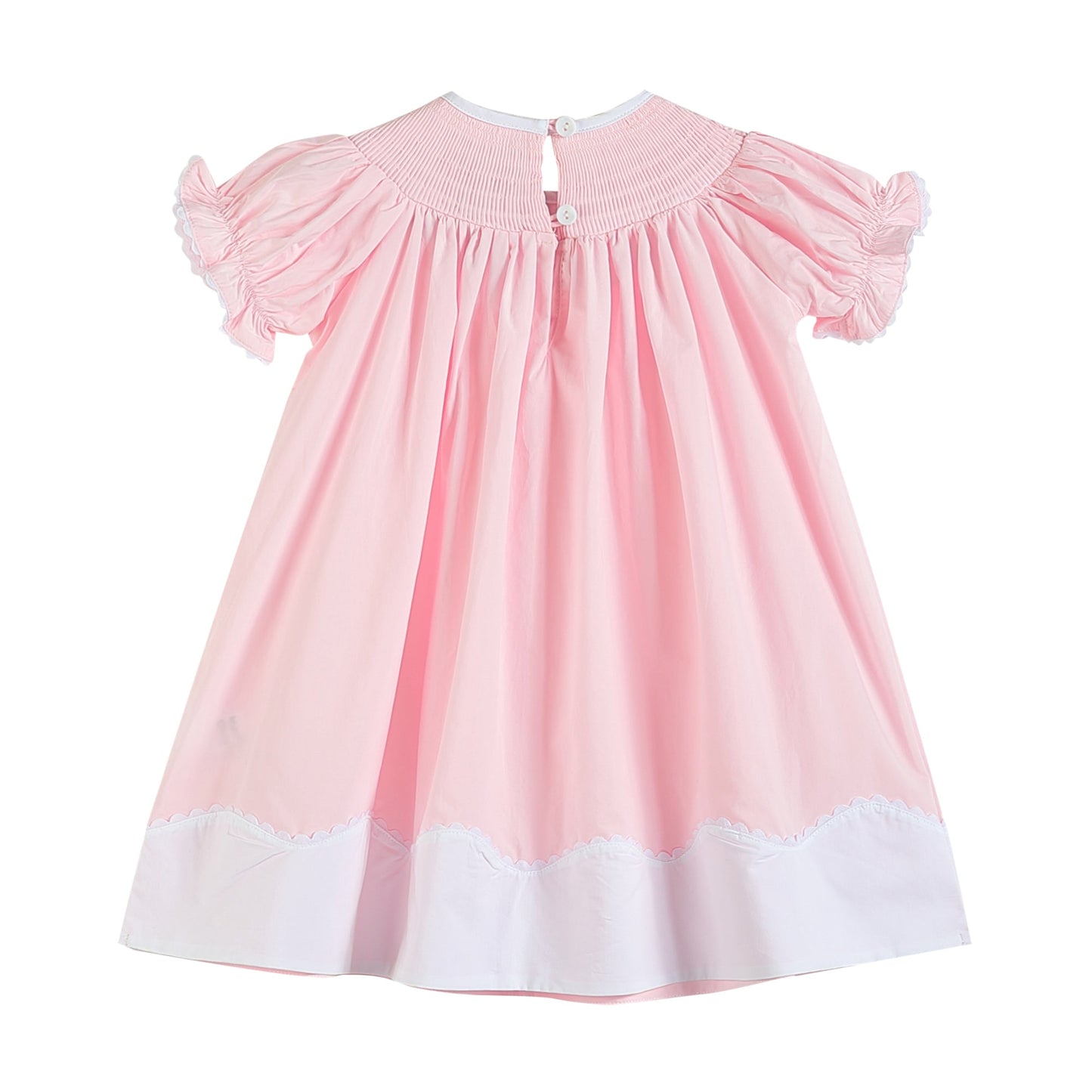 Light Pink Easter Bunny Smocked Bishop Dress