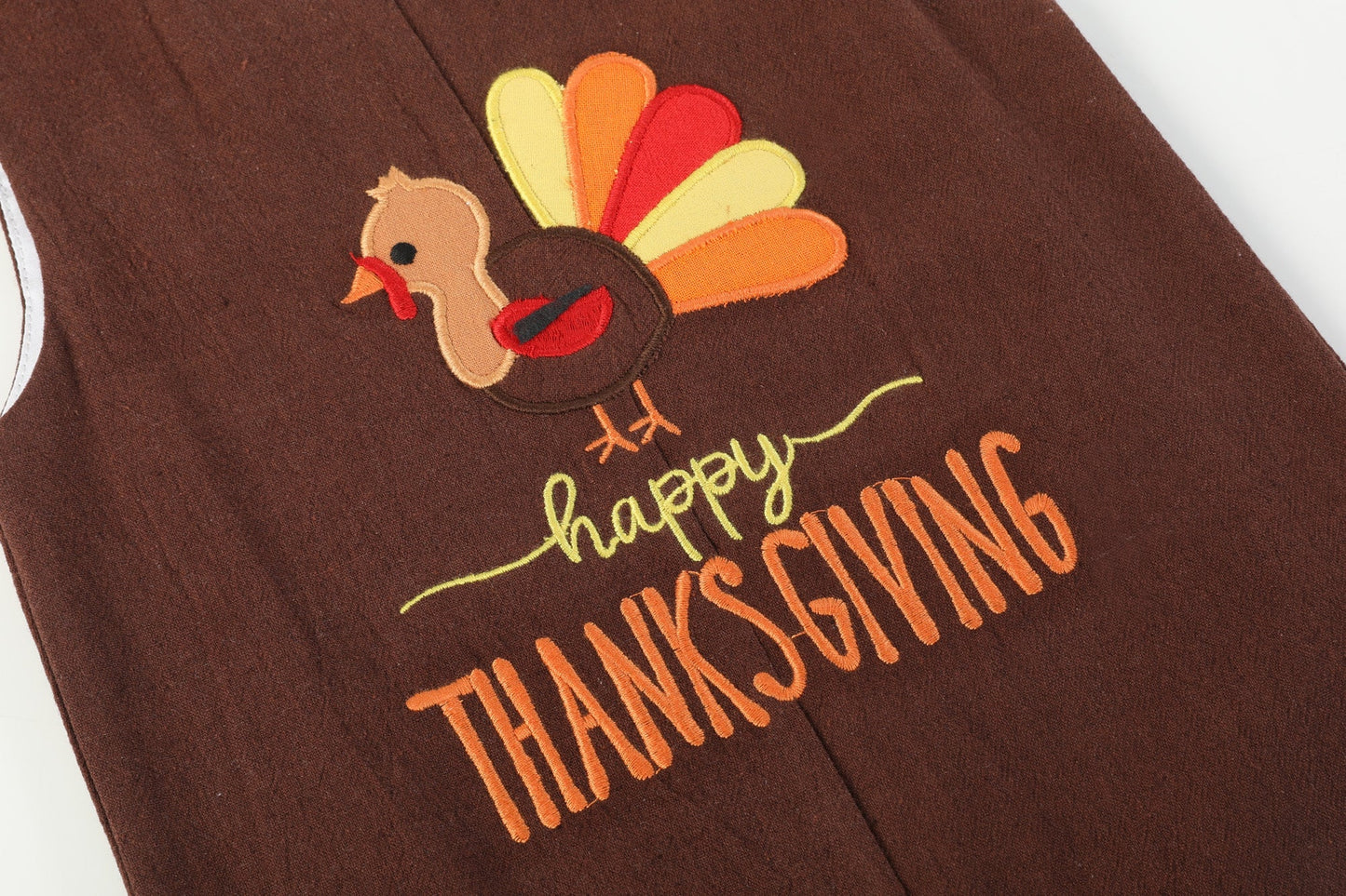 Baby Boy wearing Brown Thanksgiving Turkey Overall by Lil Cactus