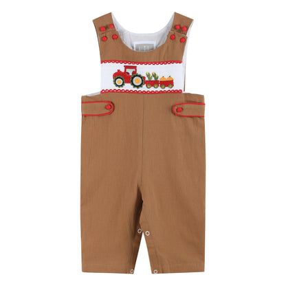 Baby Boy Brown Tractor Harvest Smocked Jon Jons