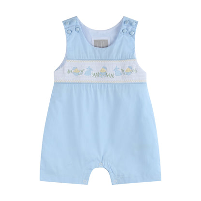 Baby Boy Light Blue Easter Smocked Shortalls