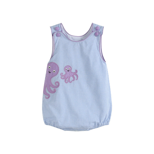 Blue Octopus Baby Bubble Romper