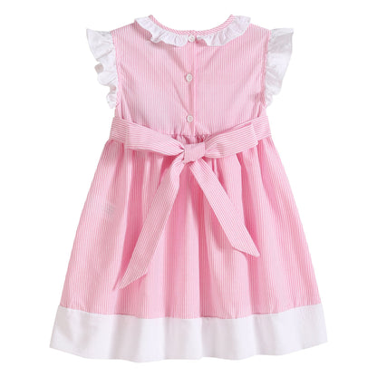 Pink Striped Big Sister Smocked Dress