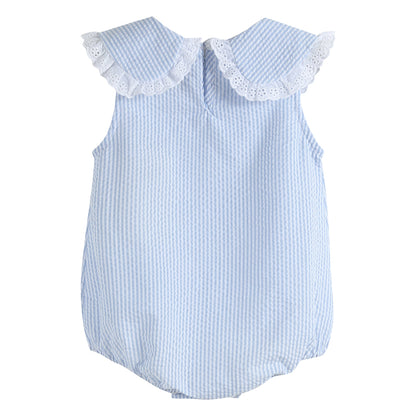 Baby Girl Collared Bubble Romper