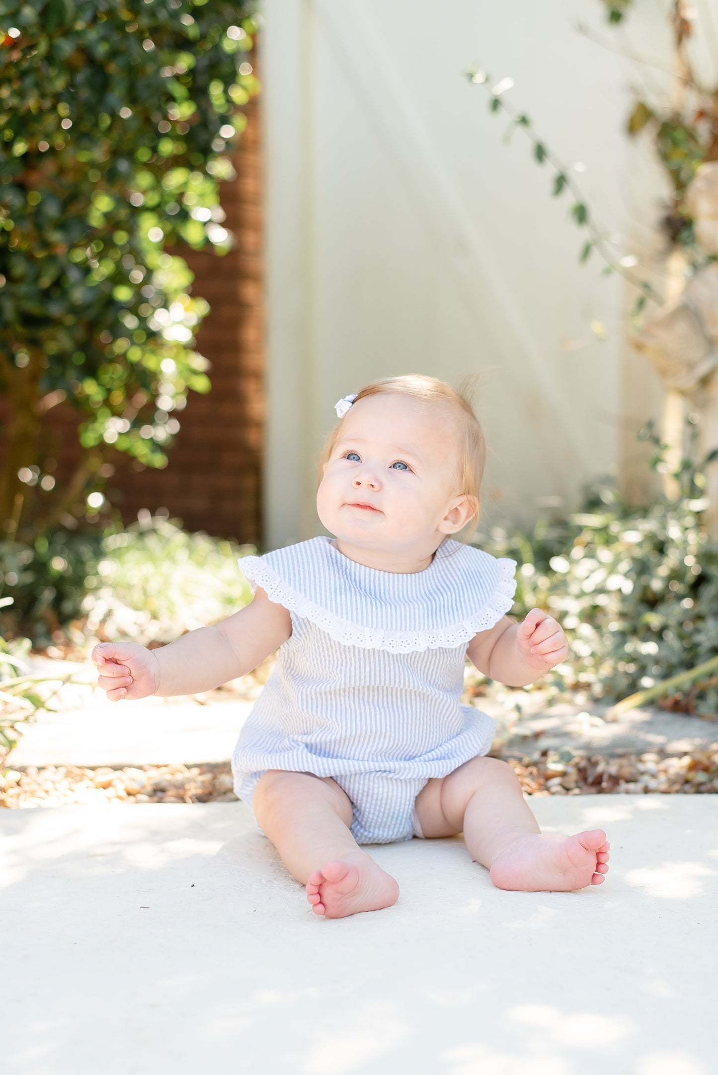 Baby Girl Collared Bubble Romper