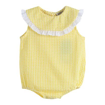 Baby Girl Collared Bubble Romper