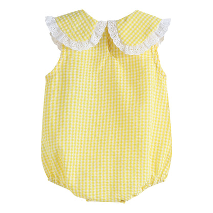 Baby Girl Collared Bubble Romper