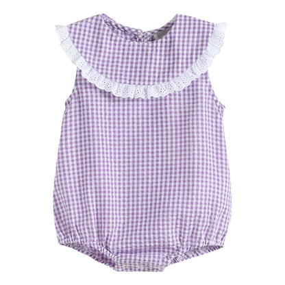 Baby Girl Collared Bubble Romper