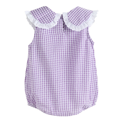 Baby Girl Collared Bubble Romper