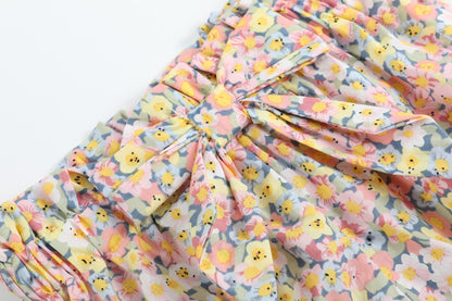 Baby Girl Peach Floral Print Bloomer and Shirt Set