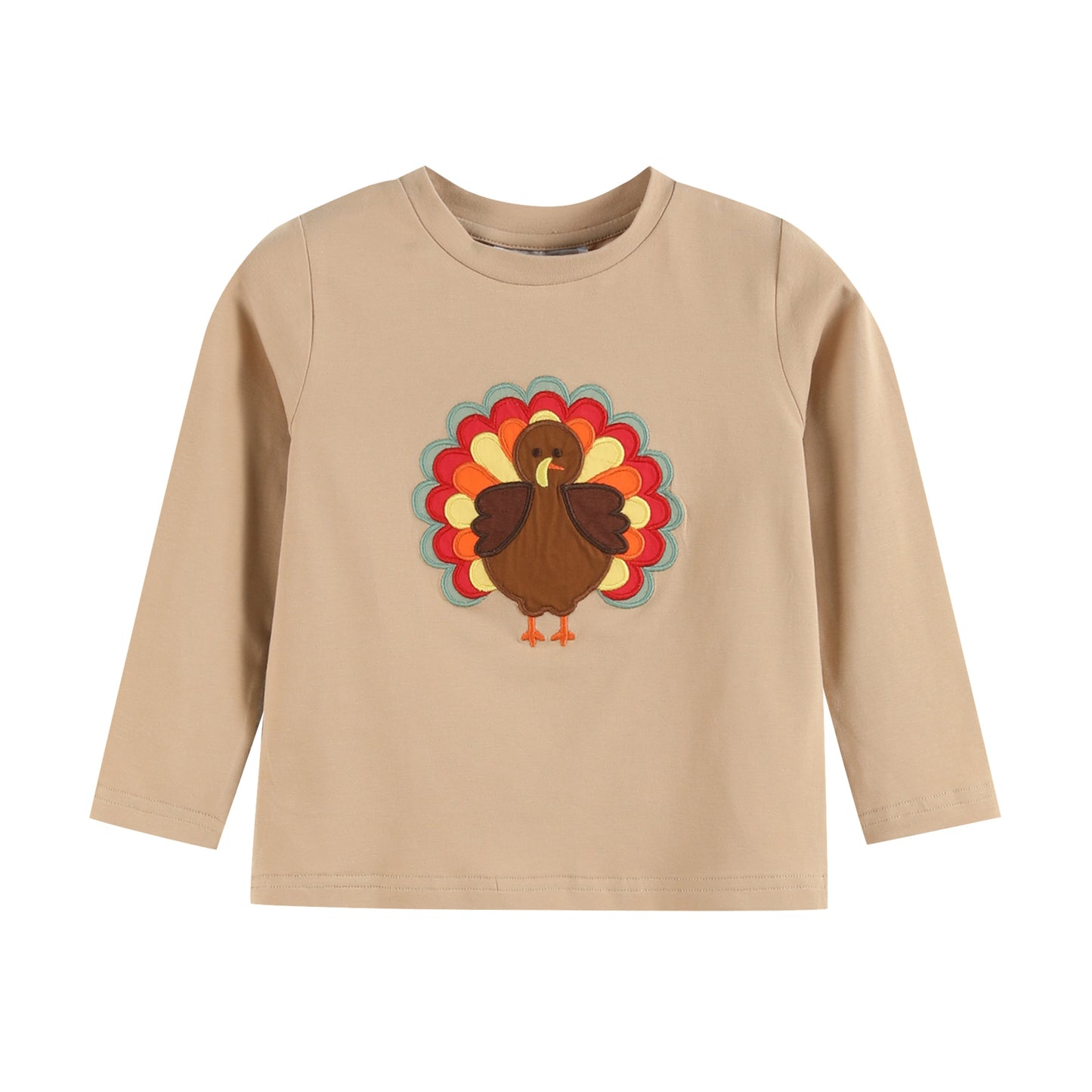 Boys Light Brown Turkey Shirt and Sage Green Pants Set