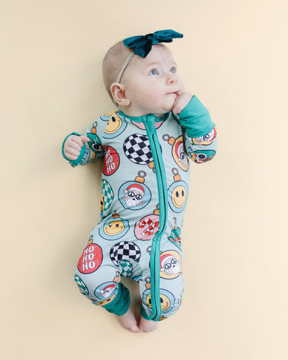 Baby Bamboo Zip Pajama Romper | Christmas Ornaments