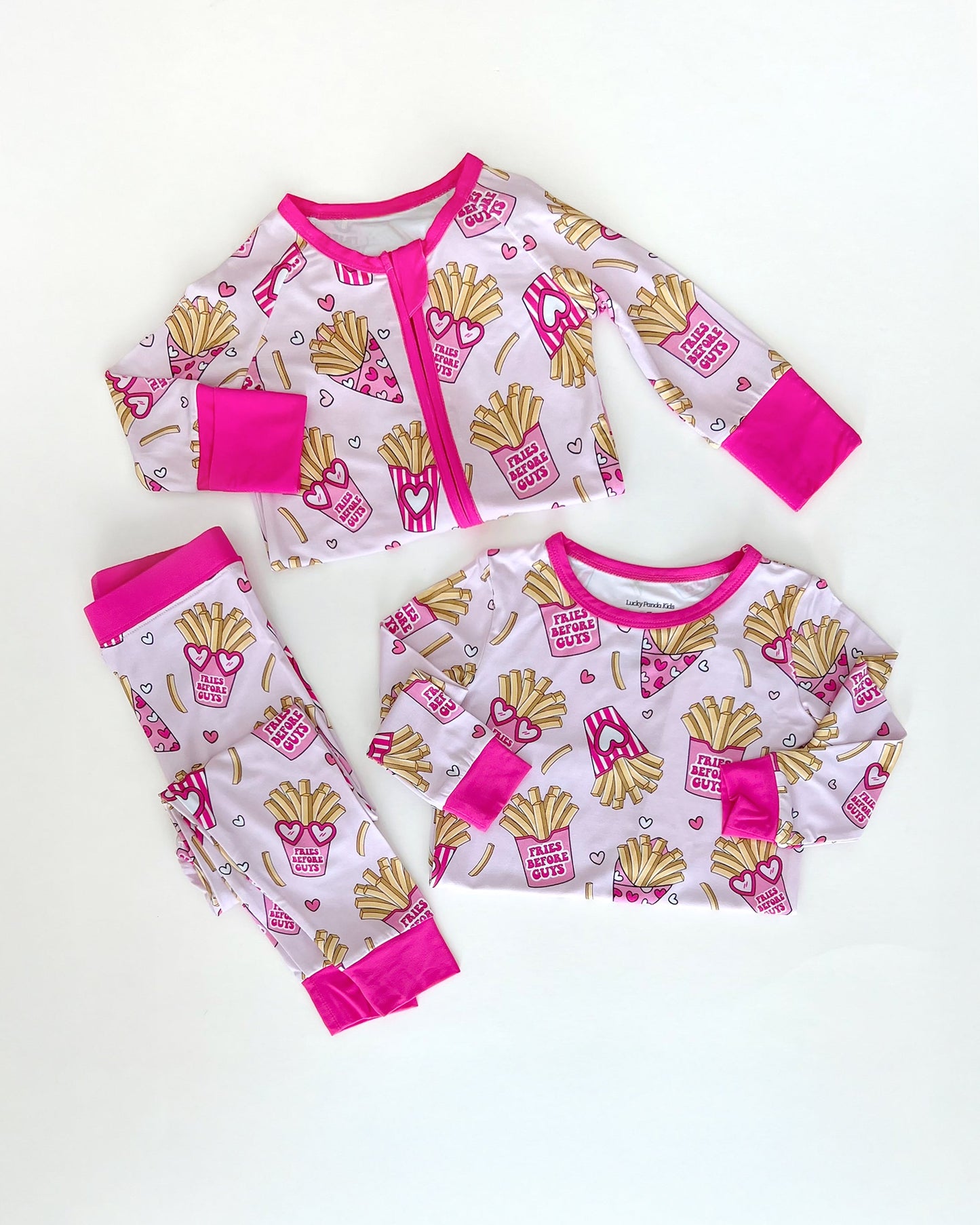 Girls Bamboo Two Piece Pajama Set | Fries Before Guys