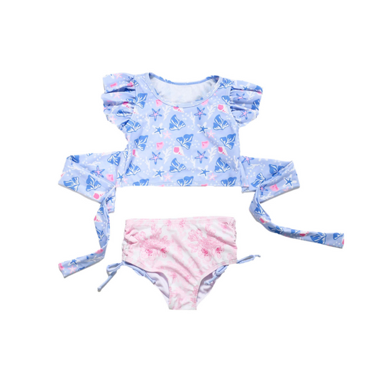 Girls Seashell Sunset Two Piece Swimsuit