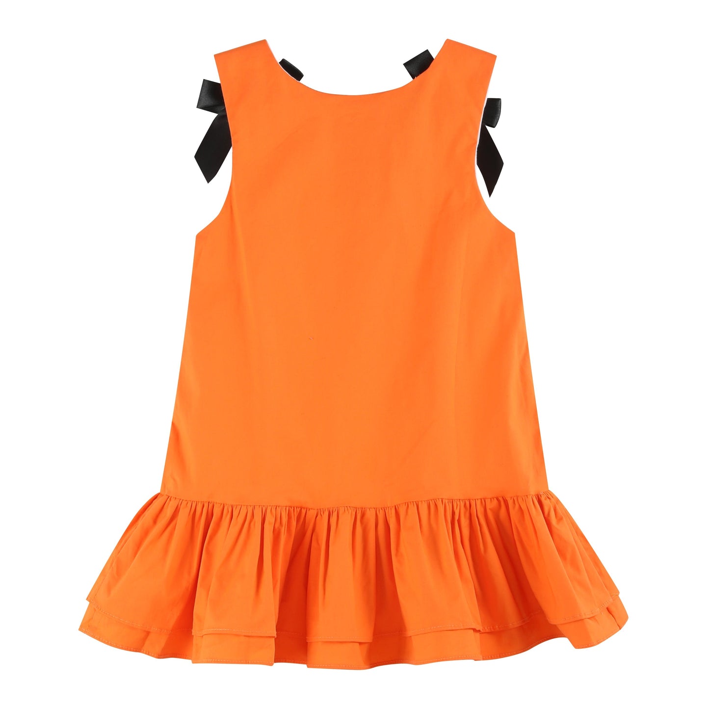 Girsl Jack-O-Lantern Pumpkin Halloween Ruffle Dress