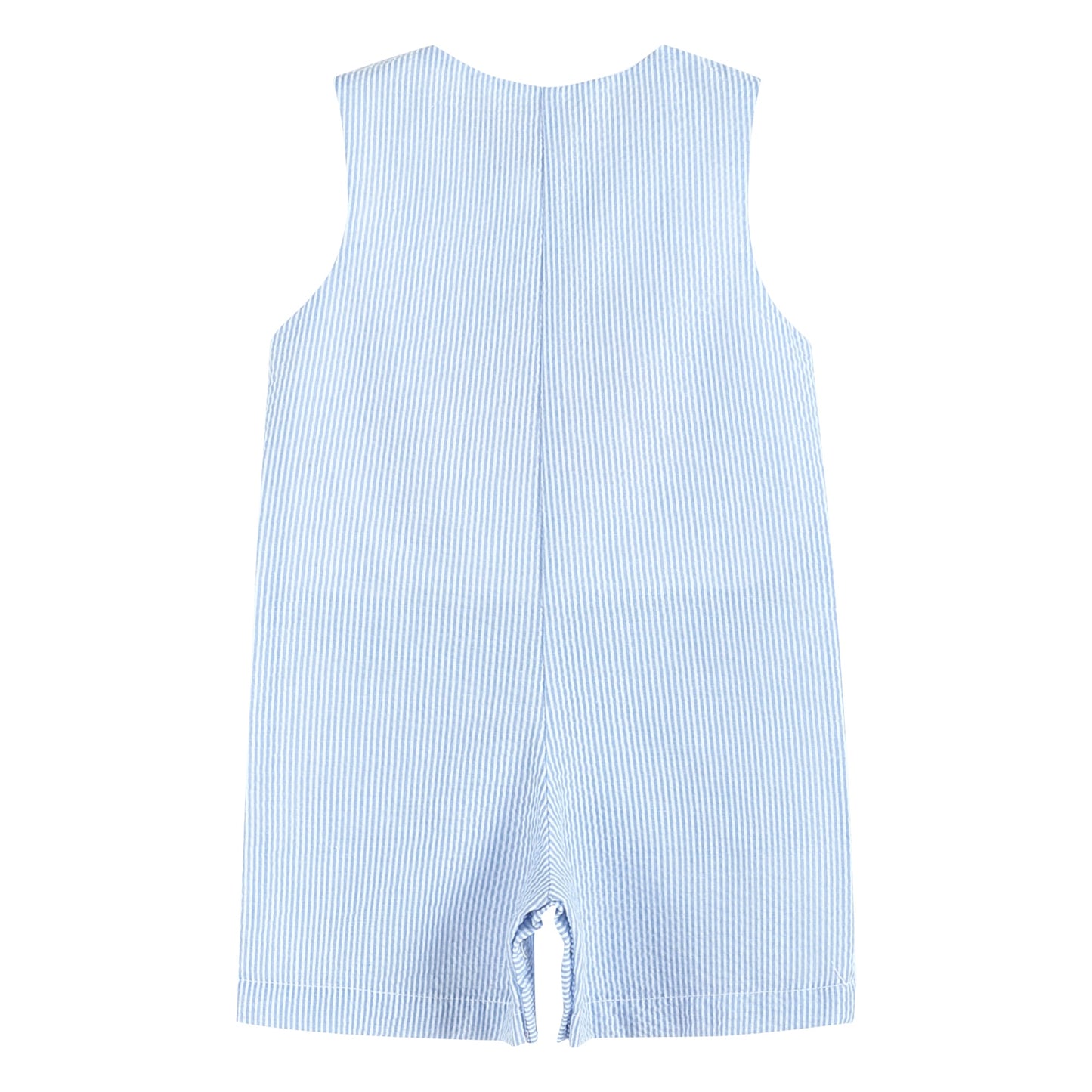 Boys Blue Seersucker Pumpkin Shortalls