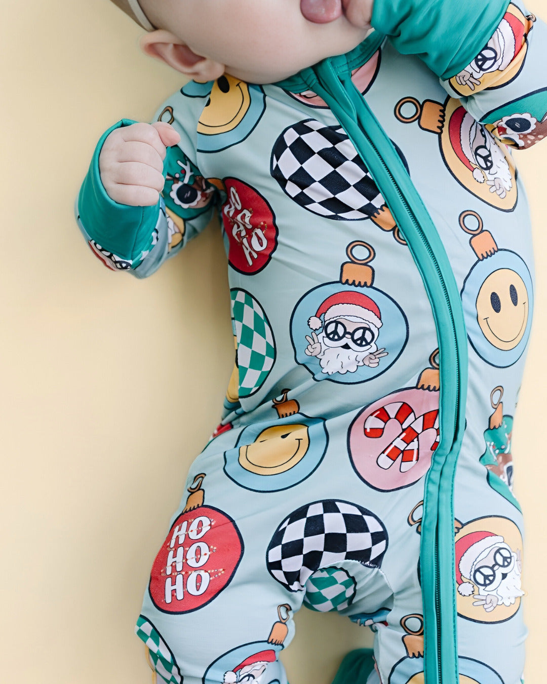 Baby Bamboo Zip Pajama Romper | Christmas Ornaments