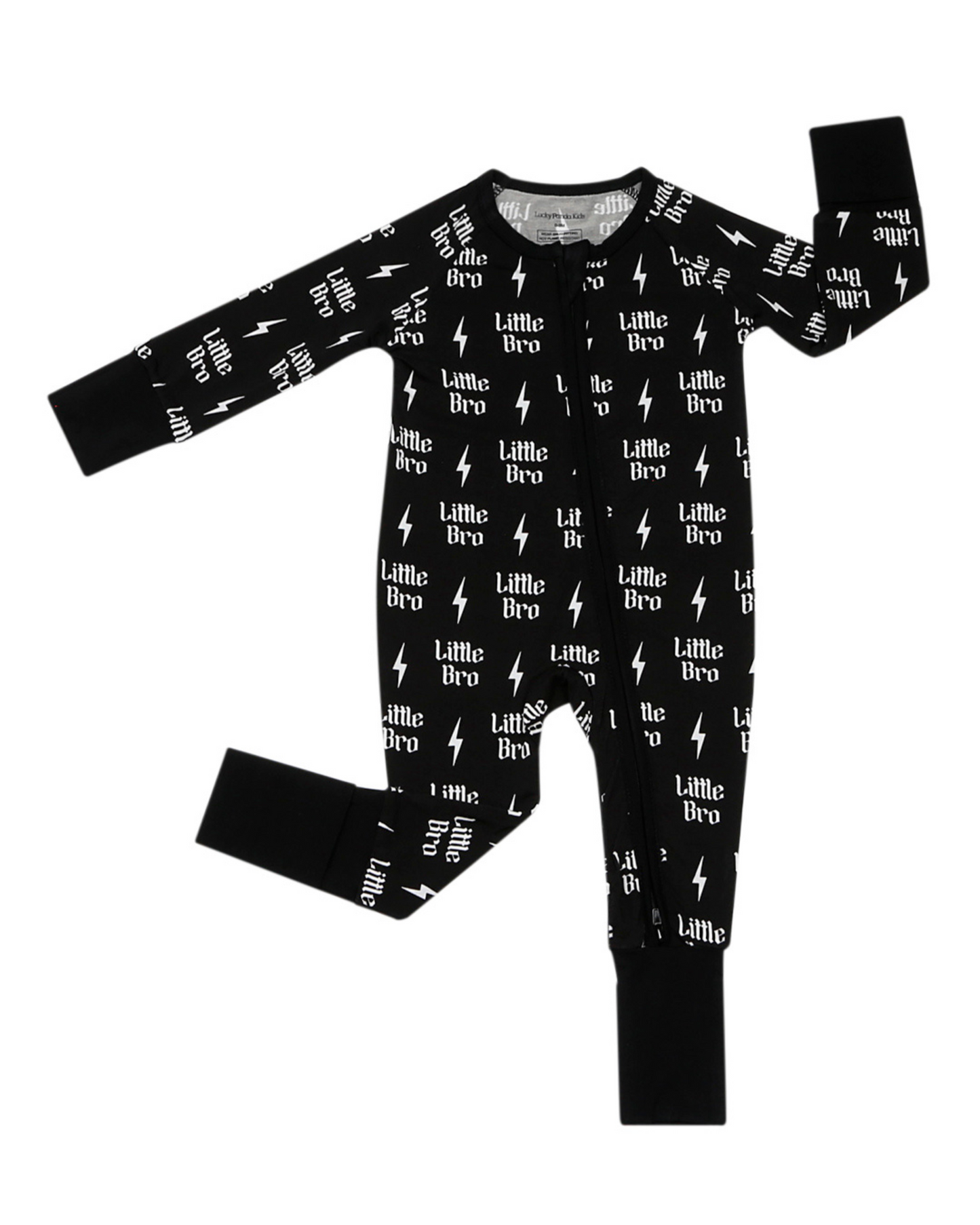 Baby Boy Little Bro Bamboo Zip Pajama Romper