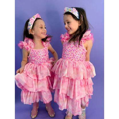 Girls Ombre Pink Sparkle Tulle Dress