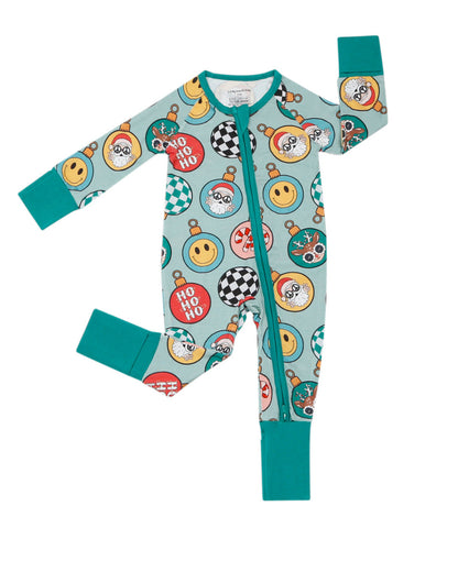 Baby Bamboo Zip Pajama Romper | Christmas Ornaments