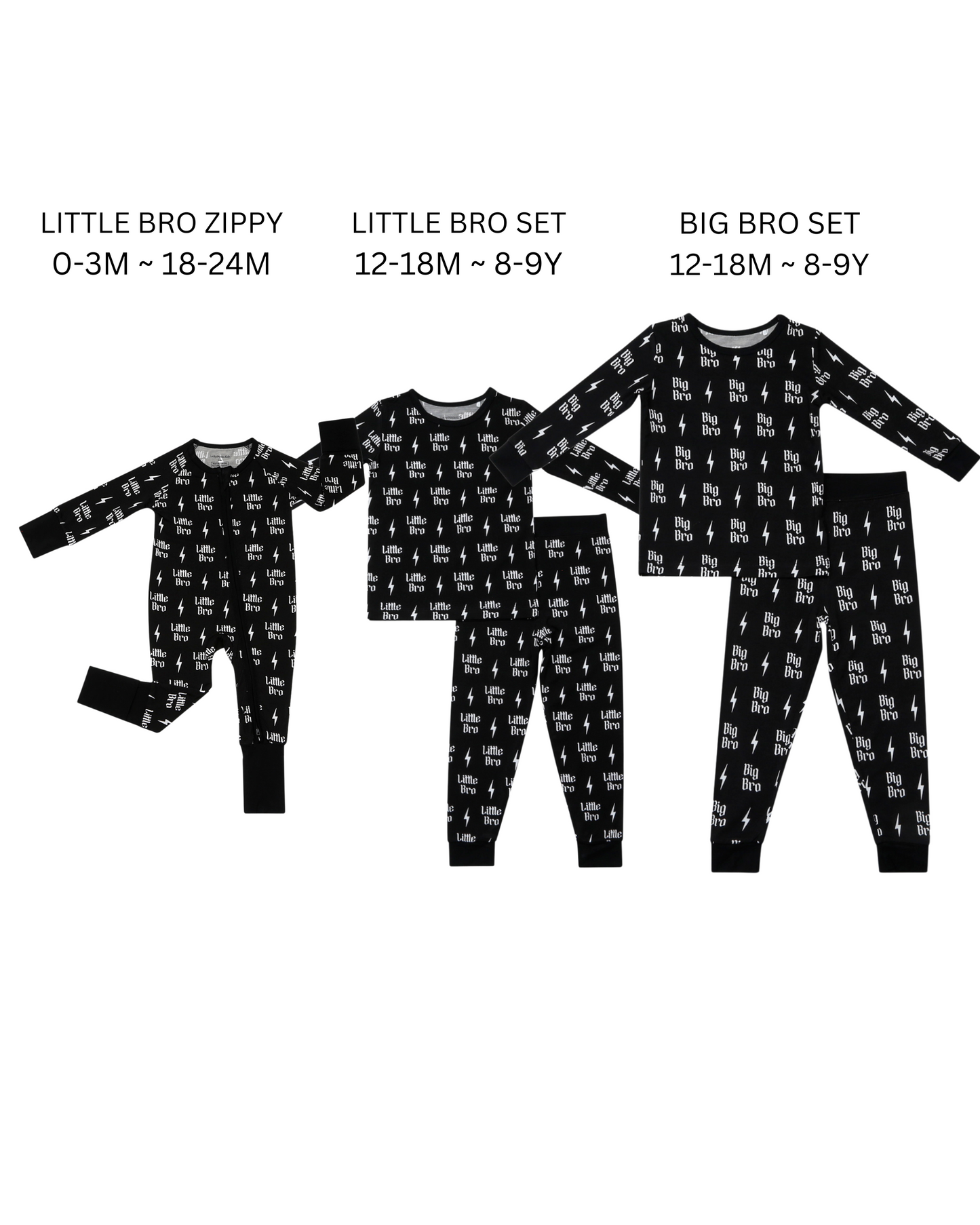 Baby Boy Little Bro Bamboo Zip Pajama Romper