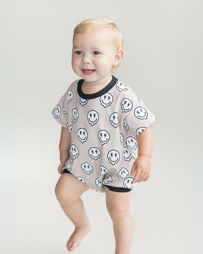 Short Sleeve Bubble Romper | Electric Drippy