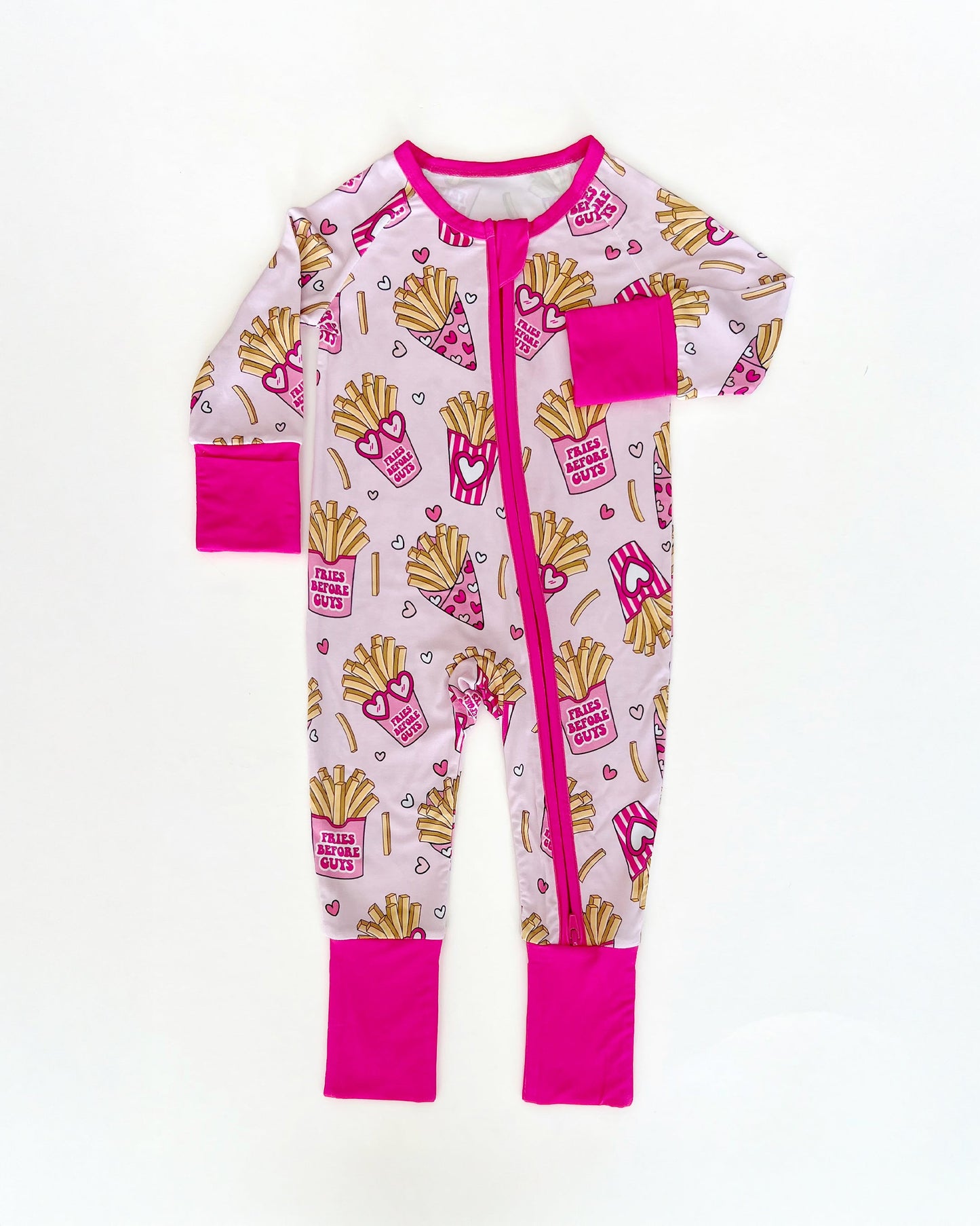 Baby Girl Bamboo Pajama Zip Romper | Fries Before Guys