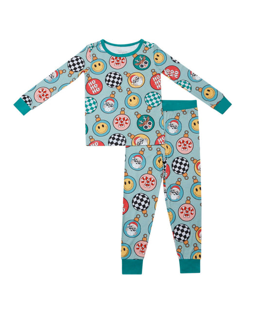 Bamboo Two Piece Kids Pajama Set | Christmas Ornaments