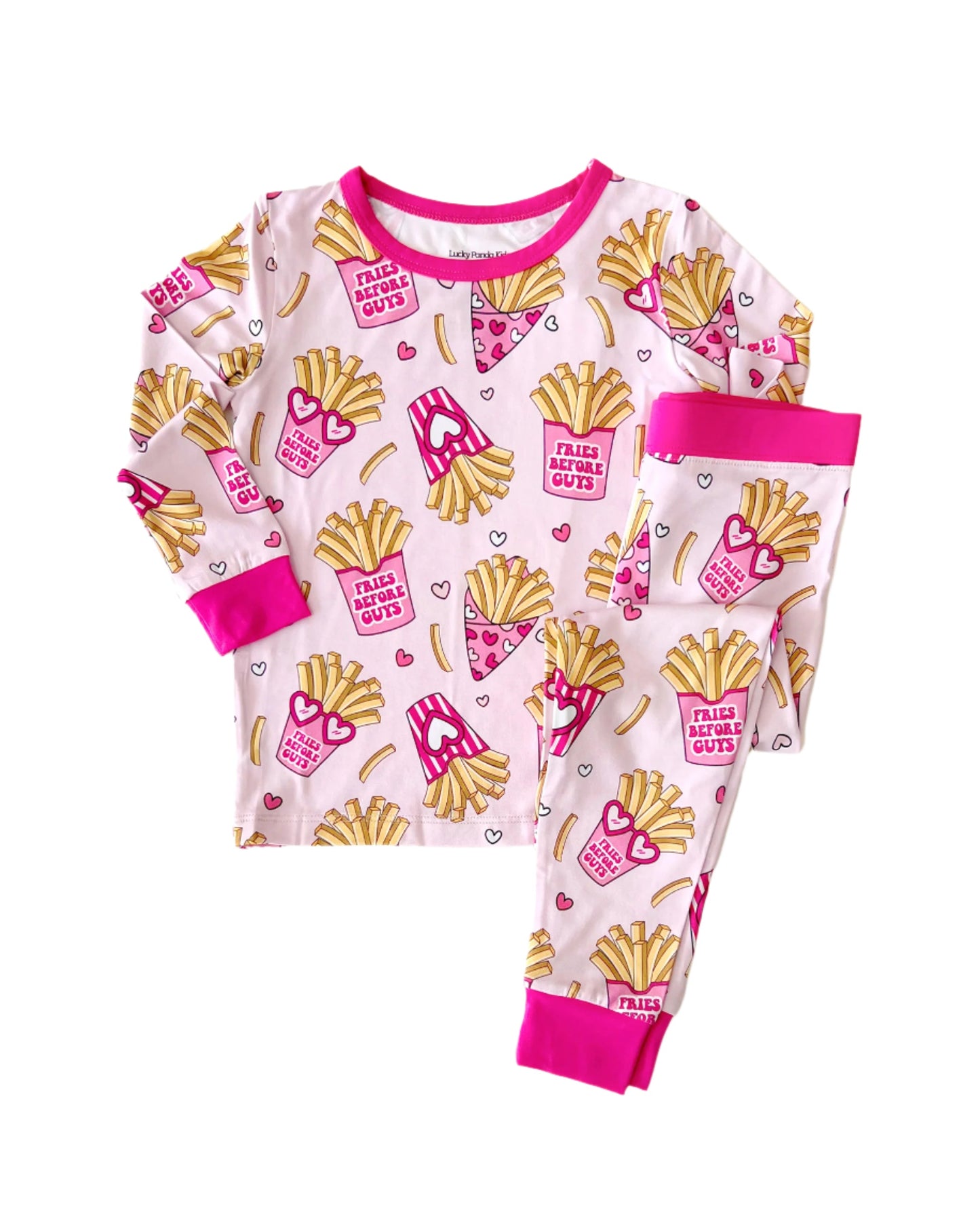 Girls Bamboo Two Piece Pajama Set | Fries Before Guys