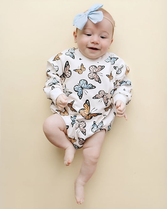 Baby Girl Bubble Romper | Butterflies