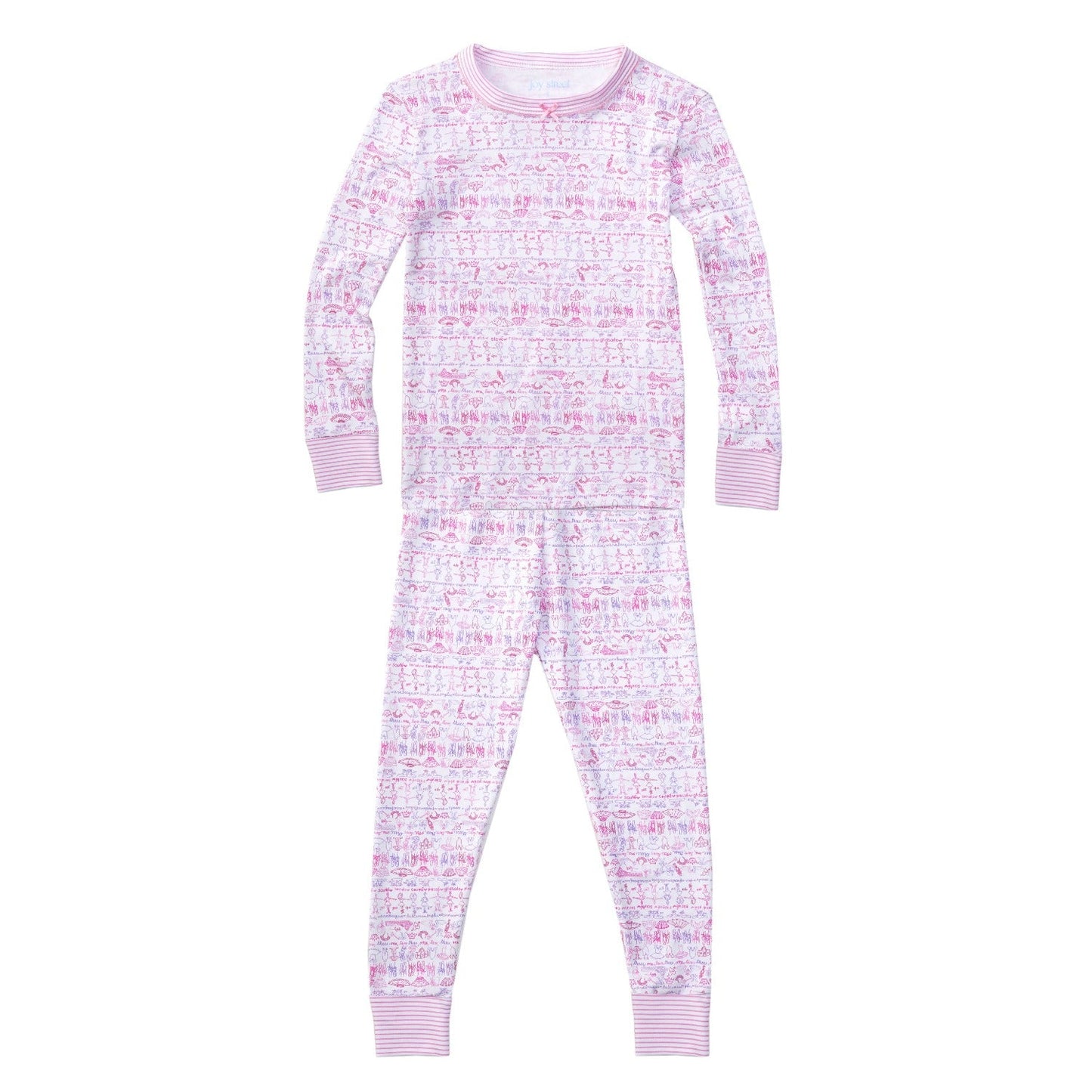 Girls Ballet Two Piece Pima Cotton Pajamas