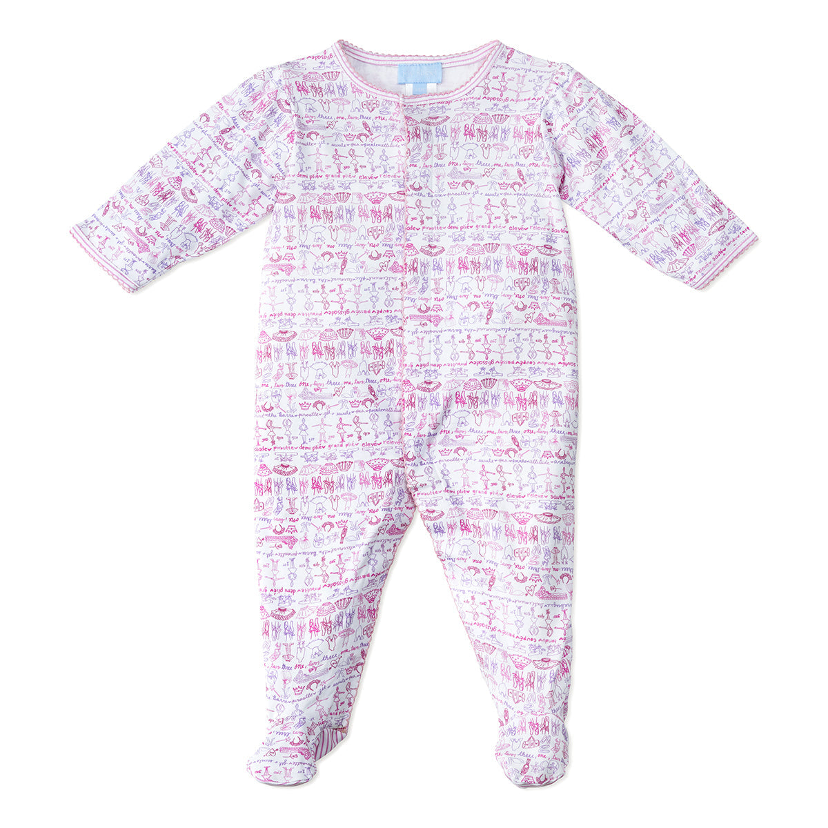 Baby Girl Ballet Snap Baby Pima Cotton Footie