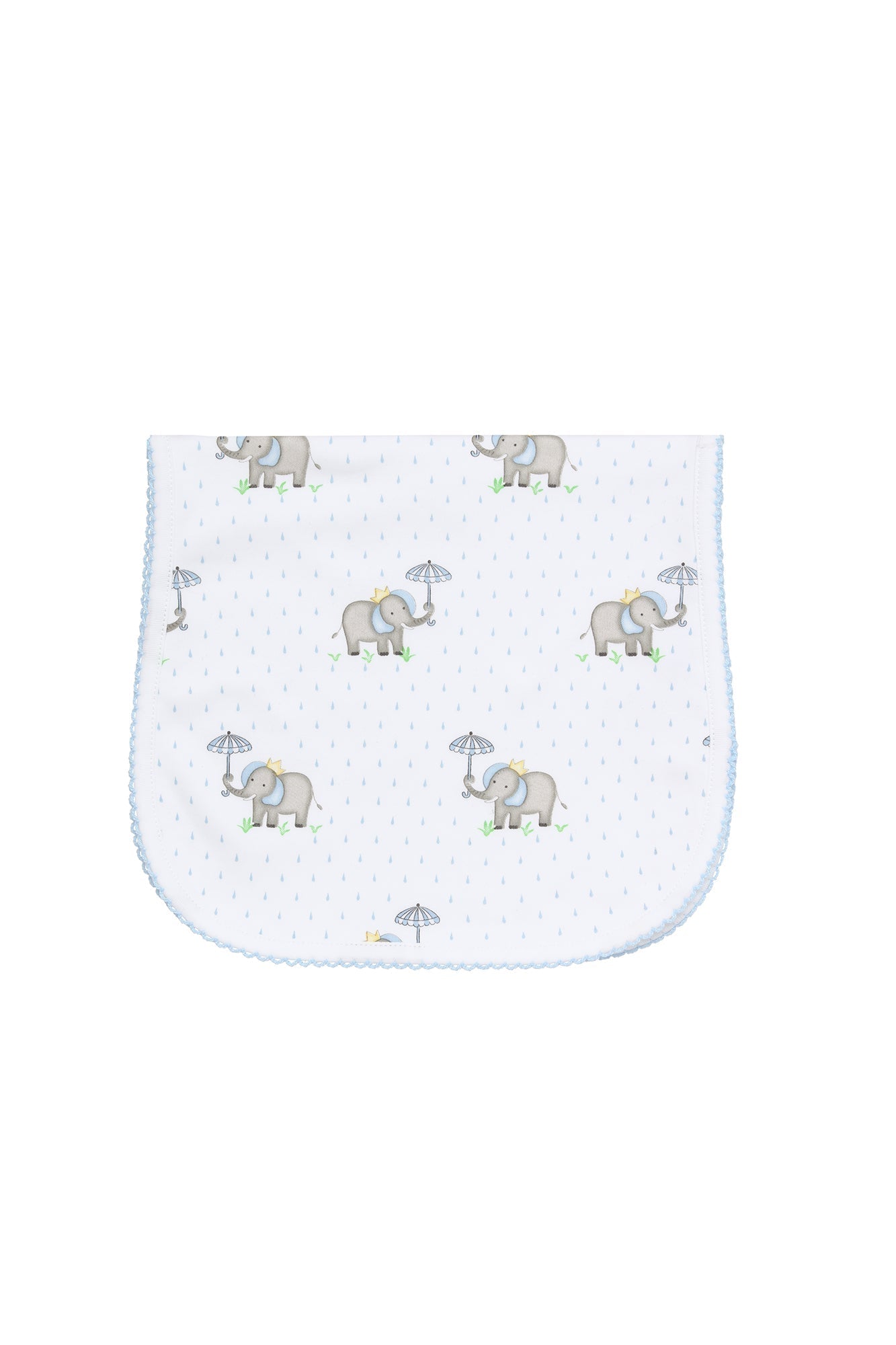 Blue Elephant Pima Cotton Baby Burp Cloth