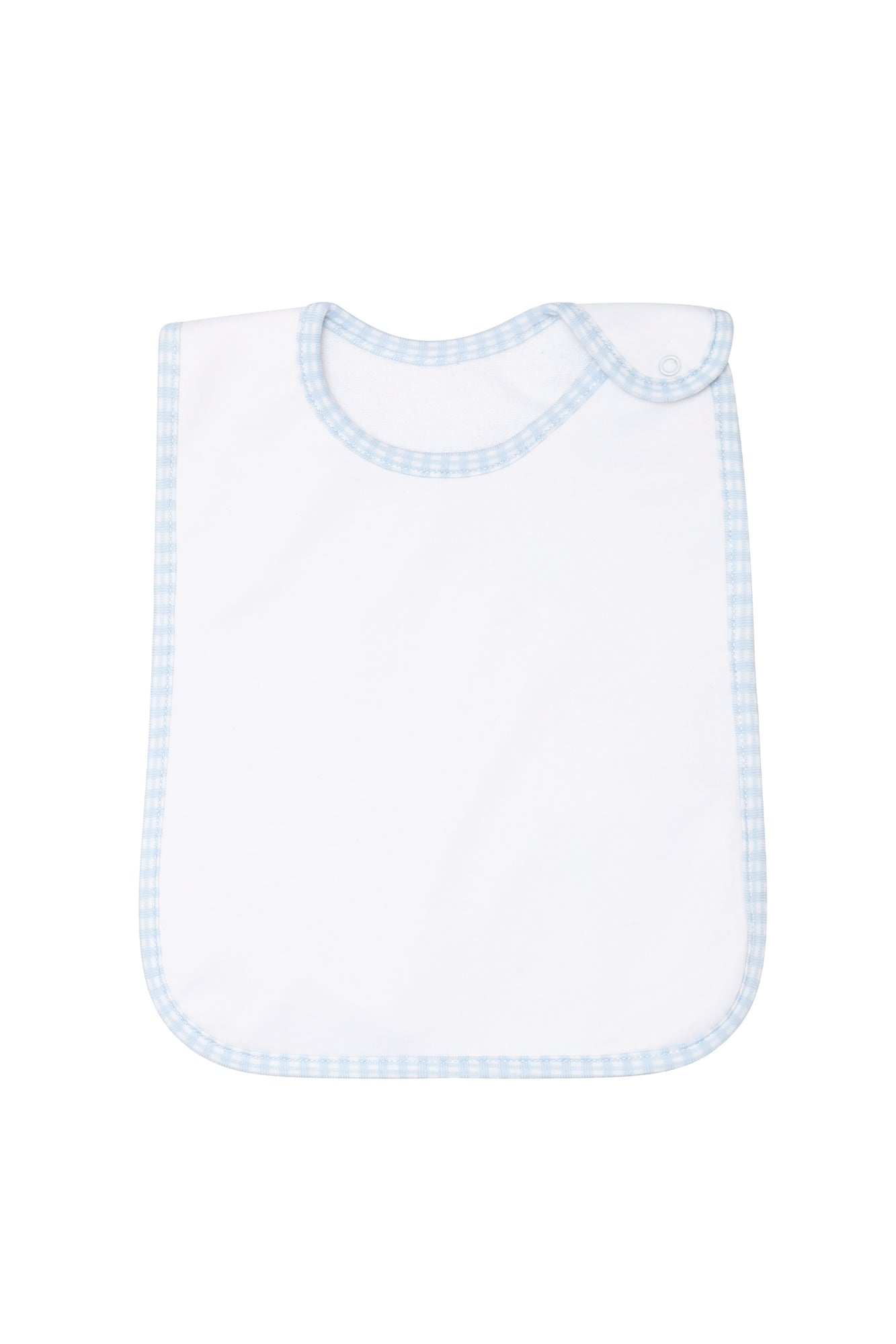 Blue Gingham Pima Cotton Feeding Bib