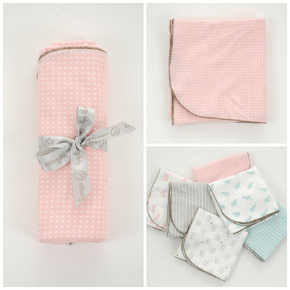 Organic Cotton Swaddler Blanket (Blush dot print)