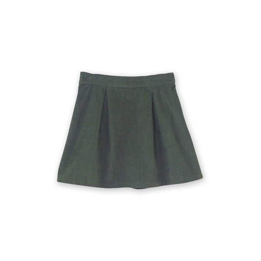 Girls Block Pleats Brooklyn Skirt | Pine Green Corduroy